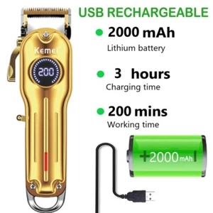 PROFESSIONAL Cordless Metal Hair Clipper Finisher Combo Trimmer 5 STAR Gold - Picture 1 of 12