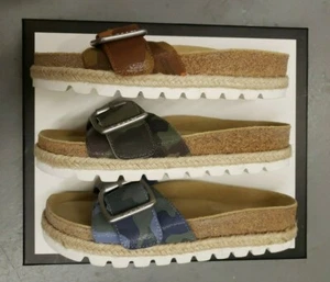 J/Sildes Adjustable sandals Silp on Buckle Comfort footbed 1" platform shoes NEW - Picture 1 of 12