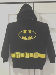 Batman Boys Hooded Zipper Front Sweatshirt With Built in Mask S (6-7) - Picture 1 of 2