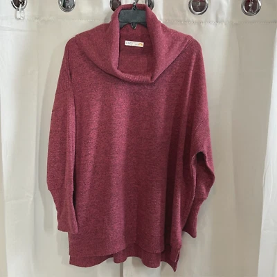 Suéter CC California Plus 1X Rosa Polvoriento Rústico Capucha Cuello Manga Dolman 17079 Foto 1 de 4