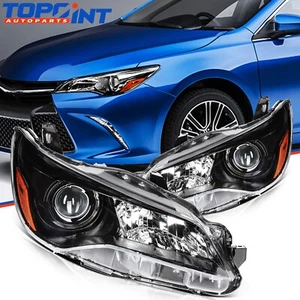 Pair Headlights Assembly For Toyota Camry 2.5L 3.5L 2015-2017 Black Housing - Bild 1 von 7