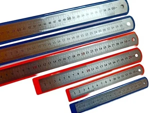 Stahllineal Stahlmaßstab Metalllineal Werkstattlineal Metallmaßstab 15 20 30 60 - Bild 1 von 23