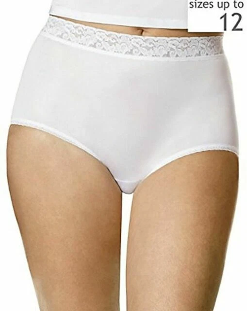 Hanes Nylon Briefs Size 12 Panties - White, Pack of 3