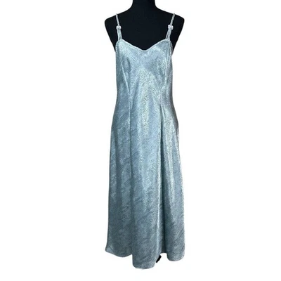 California Dynasty Blue Satin Long Length Bridal Lingerie Nightgown Size M - Image 1 of 4