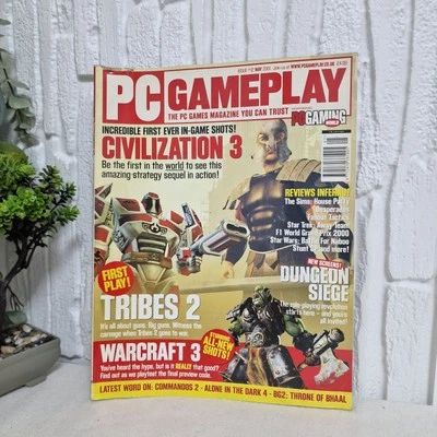 Rare PC Gameplay Magazine May 2001 CIVILIZATION 3 Warcraft 3 Tribes 2 Retro Game - Image 1 of 4