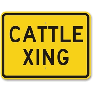 Cattle Xing Crossing Aluminum Weatherproof Sign b00545 - Picture 1 of 1