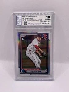 2024 Bowman Draft Payton Tolle 1st Chrome Refractor Graded MGCo. Gem Mint 10 - Picture 1 of 1