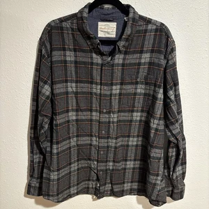 Weatherproof Vintage Button Down Flannel Shirt Men’s XXL Gray Blue Green Plaid - Picture 1 of 13