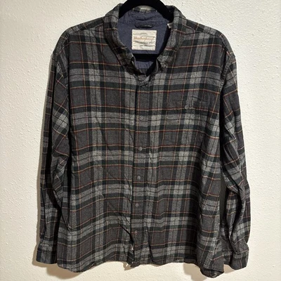 Weatherproof Vintage Button Down Flannel Shirt Men’s XXL Gray Blue Green Plaid - Image 1 of 4