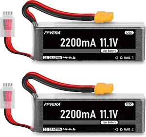 Batería FPVERA 3S 11.1V Lipo 2200mAh 120C con Enchufe XT60 RC Grafeno Lipo para FP - Imagen 1 de 7