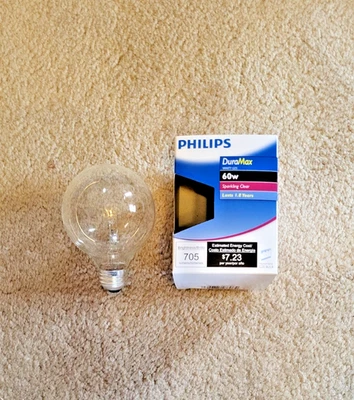 Philips 168962 - 60G25/CL/LL G25 Decor Globe Light Bulb CLEAR   1 BOX OF 12 - Image 1 of 2