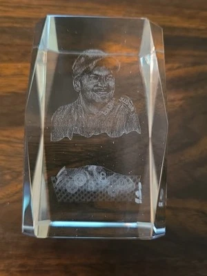 Dale Earnhardt Jr 3D Laser Etched Paperweight Crystal Glass Nascar Man Cave - Image 1 of 3