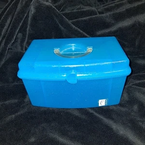 Estuche de Maquillaje Caboodles Liquid Metallics Azul Plata Brillo 2720 - Imagen 1 de 5