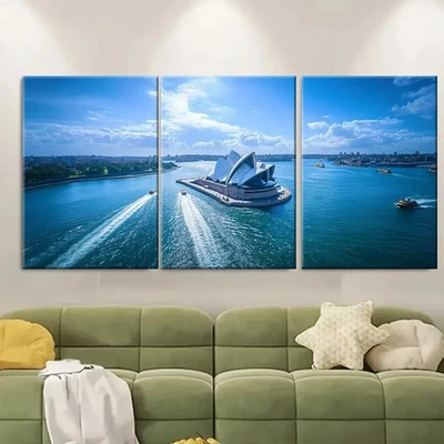 3pcs Sydney Opera House Australia Travel Print Metal Print Ready to Hang Art - Image 1 of 4