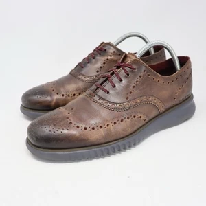 Cole Haan ZeroGrand Men’s 8.5 Brown Leather Wingtip Oxford Lace Up Shoes C33974 - Picture 1 of 6