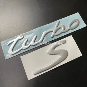 Insignia de plata perla Turbo S para antes de 2012 tapa trasera del maletero del coche emblema pegatina VIP - Imagen 1 de 12