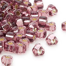 40 Miyuki Glass Triangle Seed Beads 5/0 Transparent Silver Lined Beads