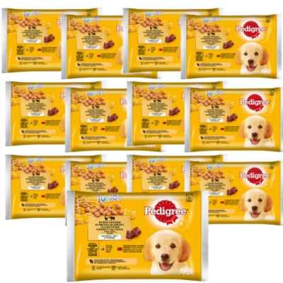 52x100 g PEDIGREE Junior Nassfutter Hähnchen Rind Leber Reis in Gelee für Welpen - Bild 1 von 2