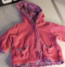 baby gap girls newborn size 0-3 months pink Hoodie lined Jacket  with pockets