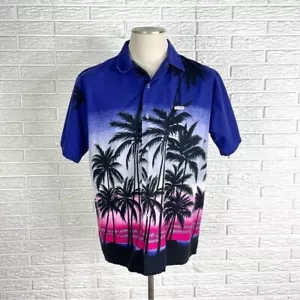 Windswept Tropical Hawaiian Print Button Up Shirt Size Extra Large XL - Picture 1 of 8