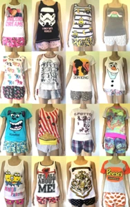 Conjunto de pijamas cortos y top para mujer Pixar Disney Mulan Rey León Primark pijamas nuevo - Imagen 1 de 50