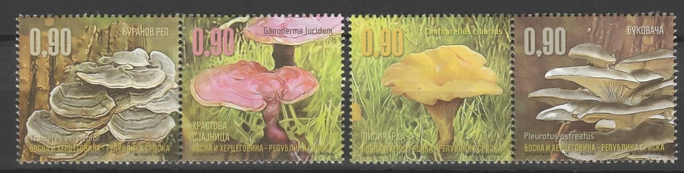 4 selos MNH de cogumelos da Bósnia Herzegovina 2016 sérvios - Imagem 1 de 1