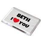 FRIDGE MAGNET - Beth - I Love You - Name Gift