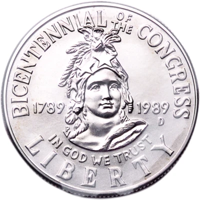 1989-D BU Unc. Congressional Half Dollar US Congress 50C Commemorative Coin Mint - Image 1 of 3