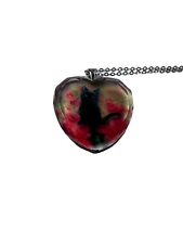 Danbury Mint Multicolor Cat Crystal Heart Pendant Chain Charm 20"