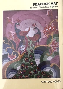 Anchor Stitch Kit by Coats - PEACOCK ART-  Hand Embroidery - Sealed - Picture 1 of 4