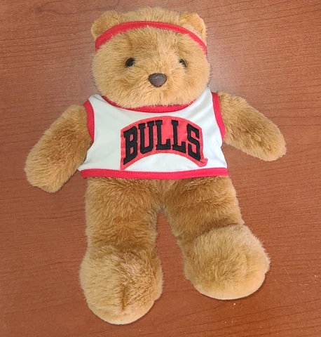 Chicago Bulls Brown Teddy Bear NBA Stuffed Plush Toy 16 inch Basketball Cover