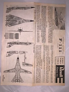 Revell 1966 General Dynamics F-111 TFX Manual Instructions Page - Picture 1 of 7