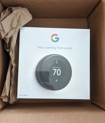 Google Nest 3rd Generation Programmable WiFi Thermostat : Mirror Black T3018US - Image 1 of 4