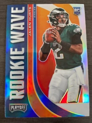 2020 Panini Playoff Jalen Hurts Rookie Wave Silver Prizm RC #RW-22 Eagles - Image 1 of 2