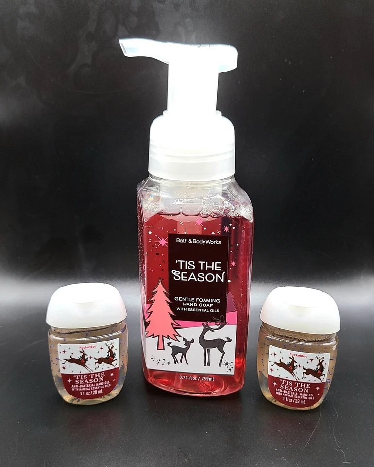 TIS THE SEASON GENTLE FOAMING HAND SOAP & 2 HAND SANITIZERS BY BATH & BODY WORKS - Image 1 of 1
