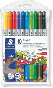 10 Staedtler Noris Fibre Tip Pens Dual Tips, 1mm & 3mm, 320 NWP10. free p+p - Picture 1 of 6