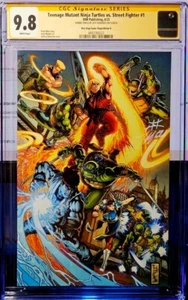 TMNT VS STREET FIGHTER 1 VIRGIN VARIANT JEFFREY EDWARDS Signed it Twice CGC 9.8 - Bild 1 von 1