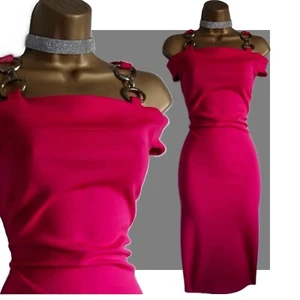 Pink dress size 16 Definitions cocktail pink bodycon midi jersey stretch NWT - Picture 1 of 13