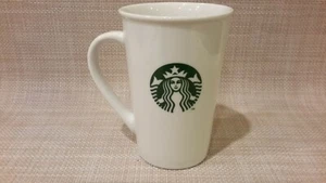 Starbucks  Classic Siren Mermaid Logo White Flared Coffee Mug 12 Oz 4.75" Tall  - Picture 1 of 9
