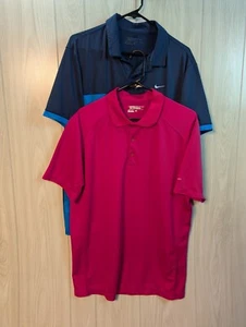 Lot Of 2 Nike Dri-Fit Golf Tour Performance Men's Polo Shirt Large Activewear  - Picture 1 of 9