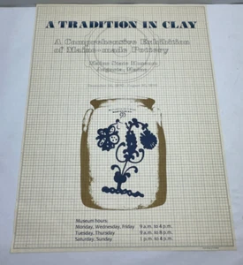 Vintage 1979 Poster - Maine State Museum Pottery Exhibition Stoneware Crocks - Picture 1 of 6