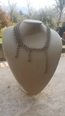 Girocollo Asimmetrico In Alluminio Oro e Argento NUOVO Handmade - Immagine 1 di 3