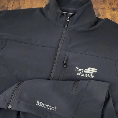Marmot M3 Tempo Jacket Men's Large Black Soft Shell Full Zip Co Logo Seattle - Image 1 of 4