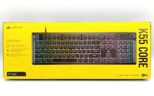 CORSAIR K55 CORE RGB Gaming-Tastatur kabelgebunden Schwarz - US-Englisch QWERTY - Bild 1 von 3