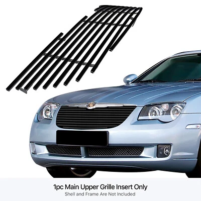 Fits 2004-2008 Chrysler Crossfire Upper Stainless Black Billet Grille Insert - Image 1 of 4
