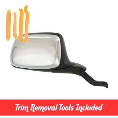 Espejo retrovisor cromado manual del lado del pasajero para Ford F-150 Bronco 1992-1997 FO1321152 Foto 1 de 4