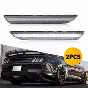 For 2015-2020 Ford Mustang Clear White LED Rear Side Marker Signal Lamps Lights - Picture 1 of 14
