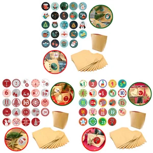 DIY Adventskalender Set 24 Tüten + 24 Zahlen Sticker Aufkleber Advent - wählbar - Bild 1 von 4