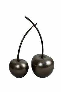 Juego de dos esculturas ornamentales de cereza - café - Imagen 1 de 2