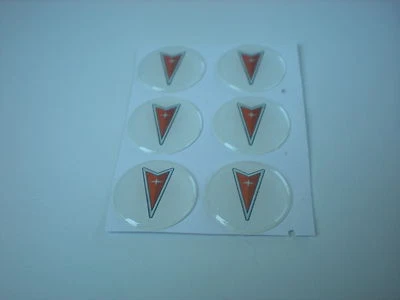 PONTIAC FIERO CATALINA GRAND AM PRIX SOLSTICE SEAT BELT WHEEL CENTER DECALS 6x W - Image 1 of 2